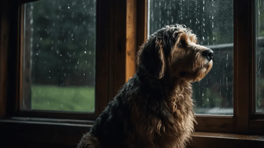 bernedoodle missing his owner