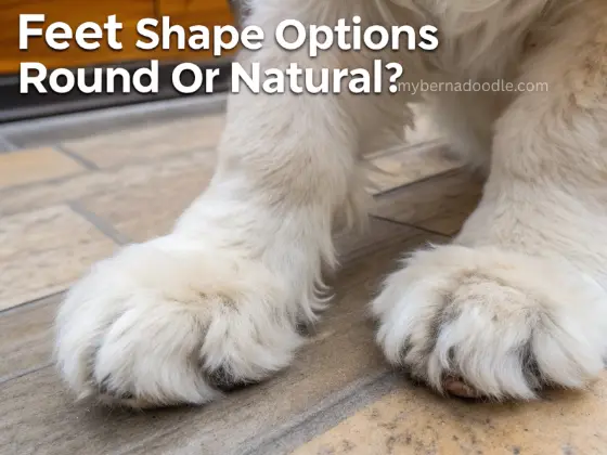 Bernedoodle Haircut Styles - round or nature shape of feet