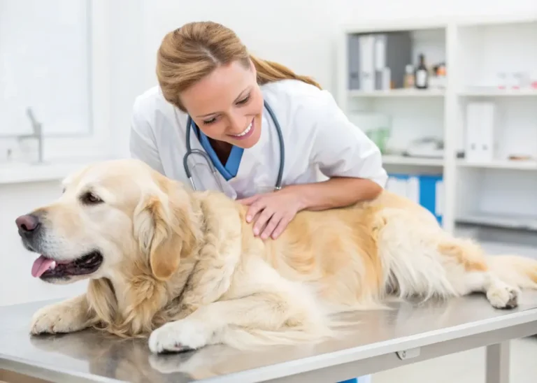 Golden Retriever at risk of bloat emergency.