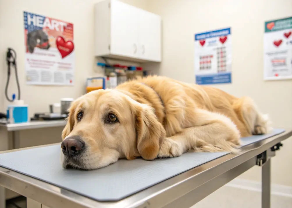 Golden Retriever representing heart health issues.