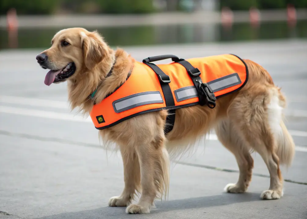 Golden Retriever trained as a search and rescue dog.