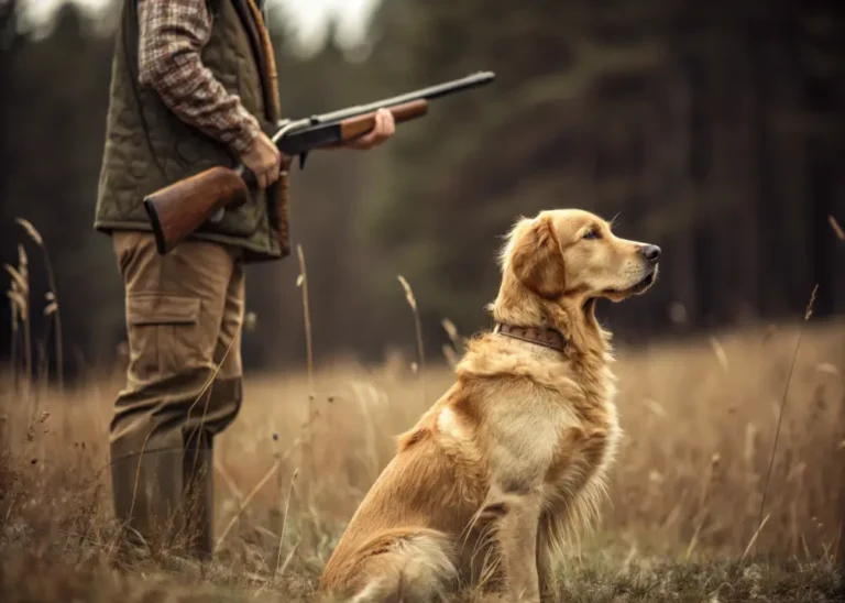 golden retrievers in hunting and field work illustration showing hunting roots.