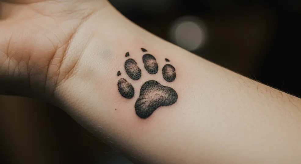 Paw print tattoo as a Golden Retriever memorial.