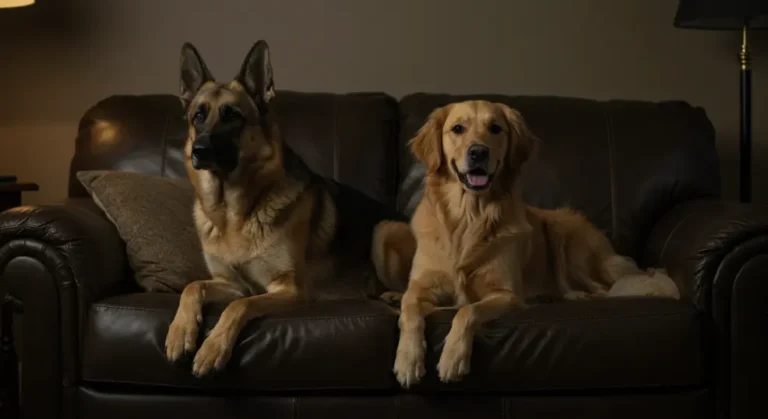 German Shepherd and Golden Retriever