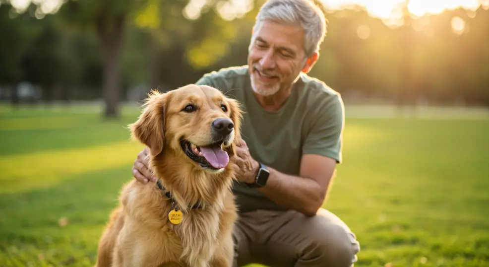  golden retriever name tag with owner