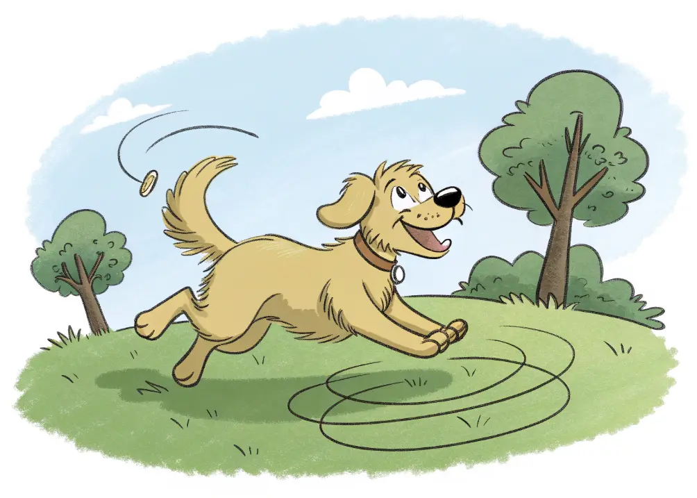Collection of golden retriever cartoon drawings